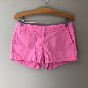 J. Crew Factory hot pink cotton 3” chino shorts